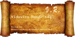 Vidovics Renátó névjegykártya