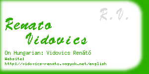 renato vidovics business card